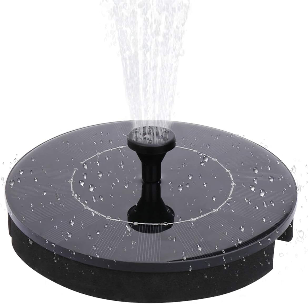 Flantor Round Bird Bath Fountain Pump,Solar Power Pump Outdoor Birdbath Water Pumps 2.4W Solar Panel Kit Water Pump for Garden,Pond, Pool, Fish Tank and Patio Watering