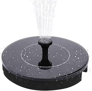 Flantor Round Bird Bath Fountain Pump,Solar Power Pump Outdoor Birdbath Water Pumps 2.4W Solar Panel Kit Water Pump for Garden,Pond, Pool, Fish Tank and Patio Watering