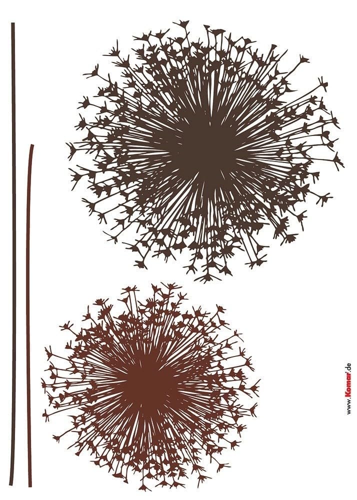 Komar Decorative Sticker | Dandelion | 50 x 70 cm | Wall Sticker, Wall Sticker, Wall Sticker, Wall Sticker, Silhouette, Abstract, Floral, Flower, Design - 17004h