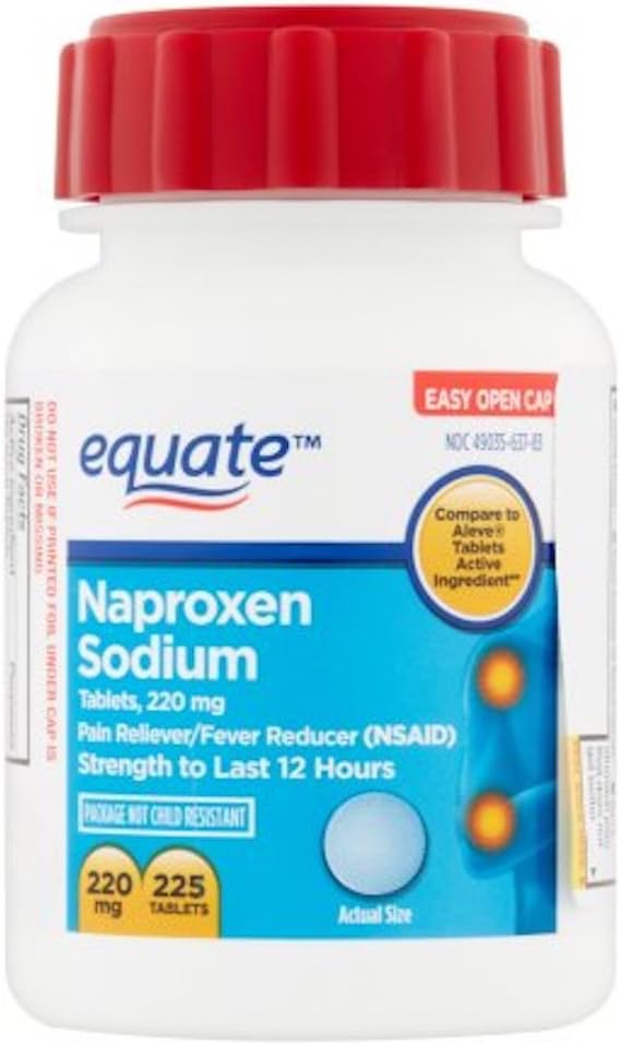 Naproxen Sodium Caplets 220mg 225ct, by Equate, Compare to Aleve: Health & Personal Care