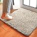 Delxo 24 x 36 Inch Magic Doormat Absorbs Mud Doormat No Odor Durable Anti-Slip Rubber Back Low-Profile Entrance Door Mat Large Cotton Shoe Scraper Pet Mat Machine Washable (Beige) primary