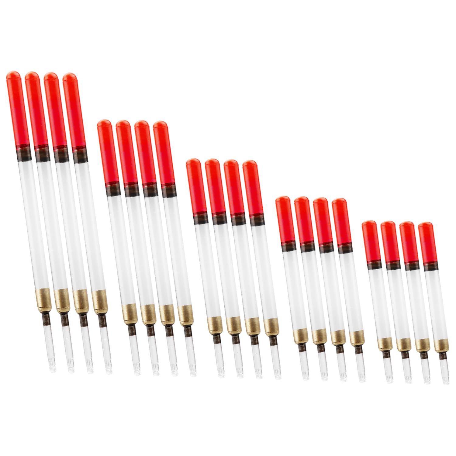 Luckious 20pcs Fishing Float Set - 5 Sizes of Fishing Bait Floats, Fishing Bait Accessories, Multi-purpose Fishing Tackle Accessories for Still and Running Water (11cm & 13cm & 15cm & 17cm & 19cm)