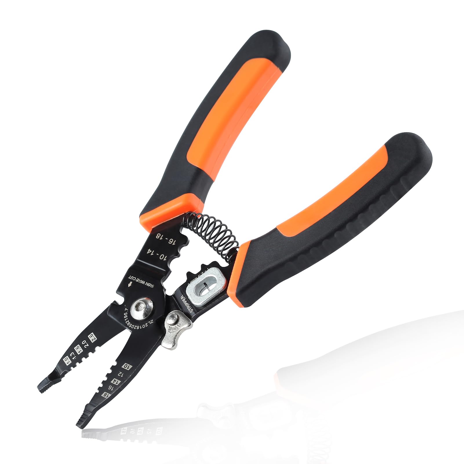 LEONTOOL 6-in-1 Multi Purpose Wire Stripping Tool Wire Cutter Wire Splitter Wire Crimping Tool with Safety Lock, Electrician Wire Stripper Stripping for 10-18 AWG Solid and Stranded Wires