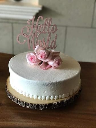 Gender Reveal Cake Topper Hello World Cake Topper Baby Shower Cake Gender Reveal Cake Topper Hello World Cake Topper Baby Shower Cake