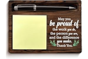 QODMGD Thank You Gifts for Women Men, Appreciation Gifts for Coworkers Boss Teacher, May You Be Proud of The Work You Do Sticky Note Holder for Office Desk Decor