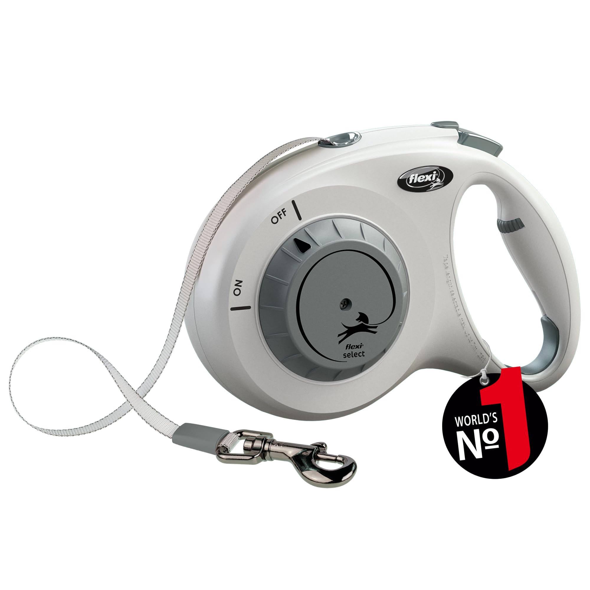 flexi® Select Belt 7 m Light Grey 0-7 m Adjustable Lead for Dogs up to 25 kg