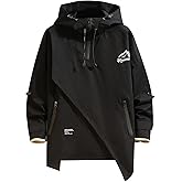 GURUNVANI Men's Hooded Jacket OverSize jackets for men Patchwork Zipper Coats
