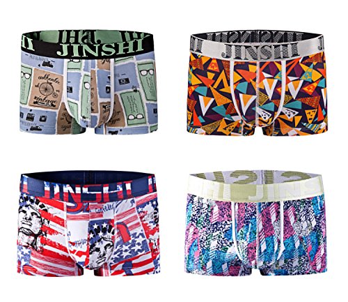 Jinshi men s low rise underwear classic stretch boxer b…