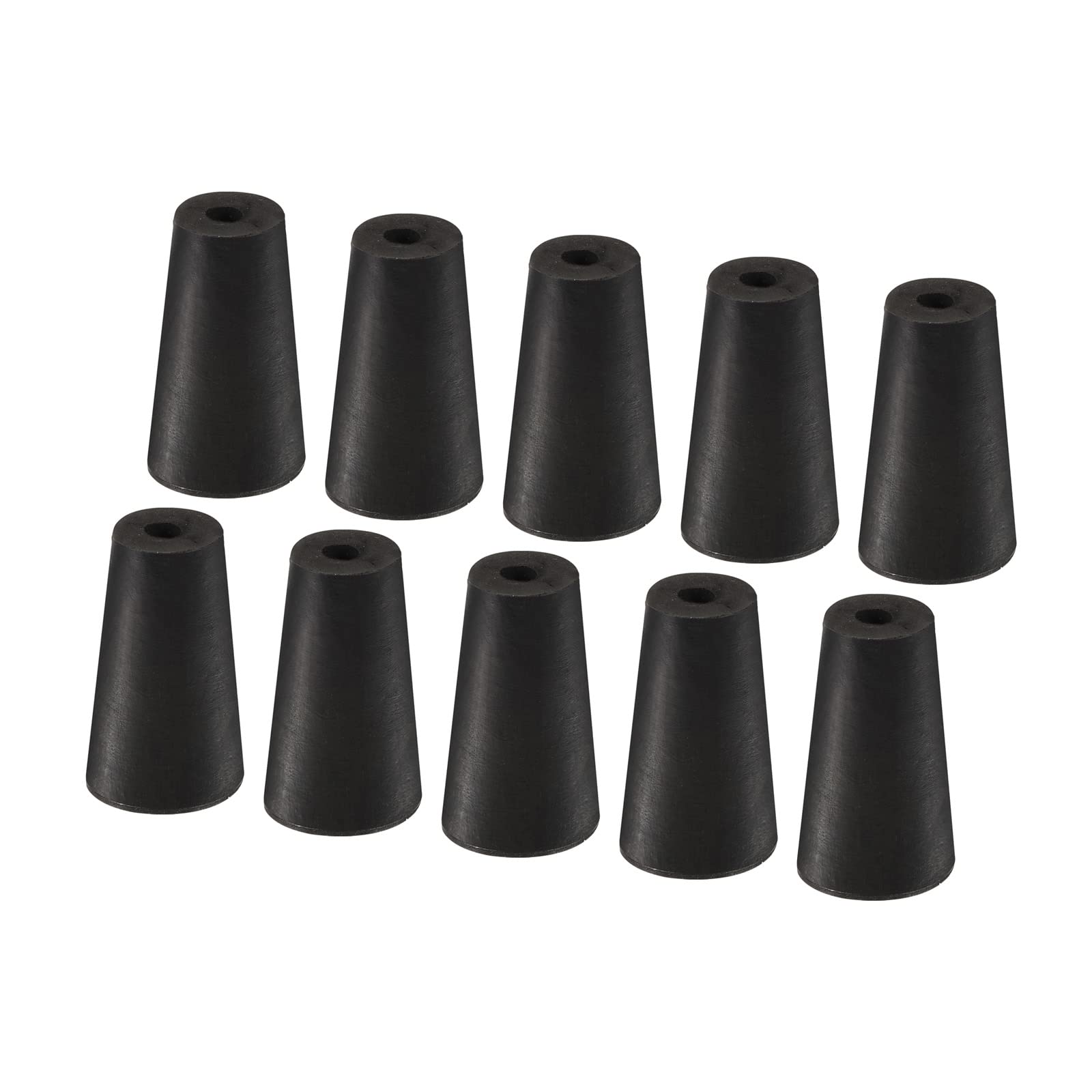 YOKIVE 10Pcs Rubber Stoppers with Hole, Tapered Plugs with High-temperature Resistance | Protect Hole, Great for Lab Industry (Black, 10mm to 15mm)