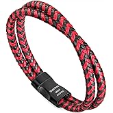 murtoo Mens Bracelet Leather Braided, Brown and Black Leather Bracelet for Men