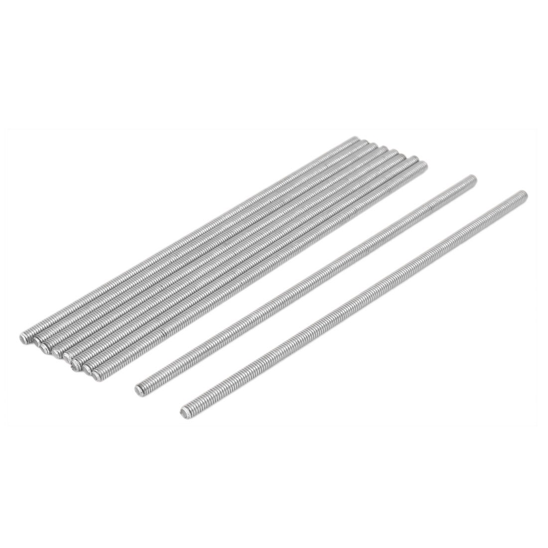 sourcingmap M4 x 130mm 0.7mm Pitch 304 Stainless Steel Fully Threaded Rod Bar Studs 10 Pcs