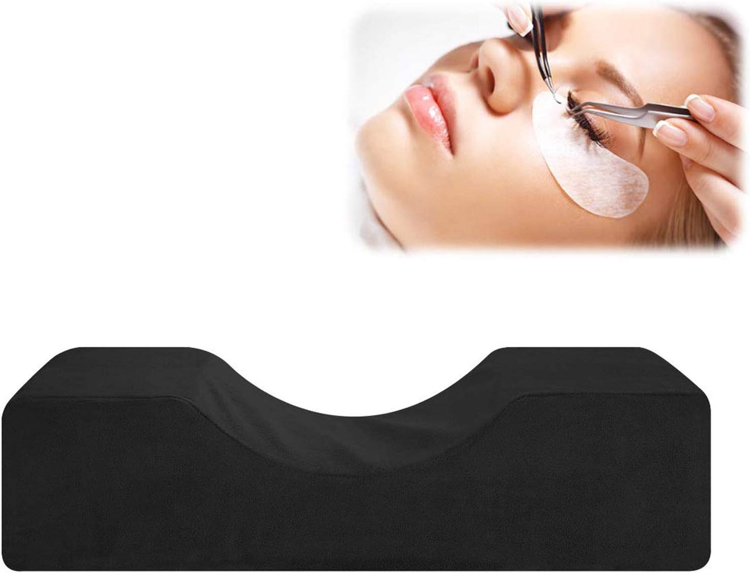 WFWPY Eyelash Extension Pillow, Ergonomic Curve Memory Foam