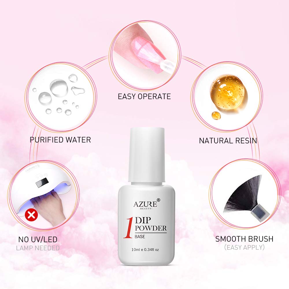 AZUREBEAUTY Nude Pink 8 Colors Dipping Powder Nail Starter Kit Acrylic Dipping Powder System Essential Kit for French Nail Manicure Nail Art Set : Beauty