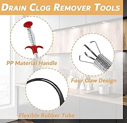 63 Inch Sink Drain Snake, Drain Clog Remove Tool