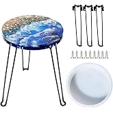 Fuerlun Large Resin Molds, 14 Inch Round Silicone Molds with 3 Pcs Hairpin Legs, Epoxy Resin Casting Molds for Table, Round Stool, Big Tray, Clock, Resin Art, Gifts, Home Decoration