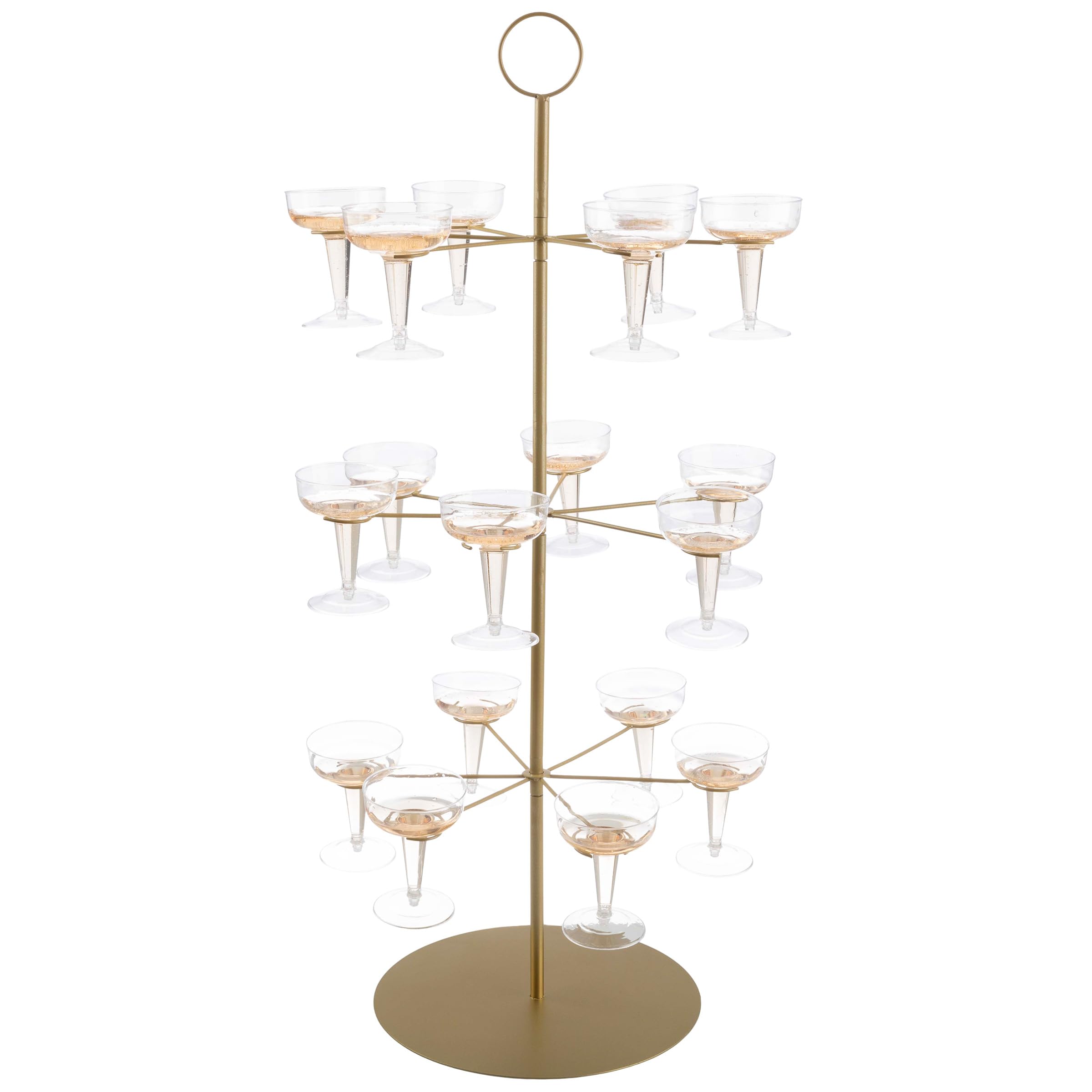 Photo 1 of **MISSING CENTER POLE ** PARTS ONLY** Cocktail Tree Stand PARTS 3-Tier Champagne Tower Holds 18 Stemware Glasses - For Wedding, Shower, or Engagement Party Decorations by Lavish Home (Gold) ONLY HOOK SECTIONS