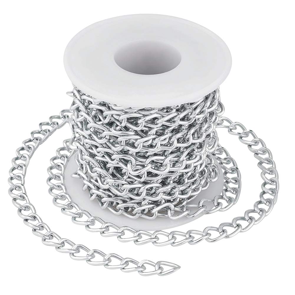 Photo 1 of Pandahall 16.4 Feet Aluminium Curb Chains Twisted Links Silver Plated with Spool for Bracelet Necklace Jewelry Making