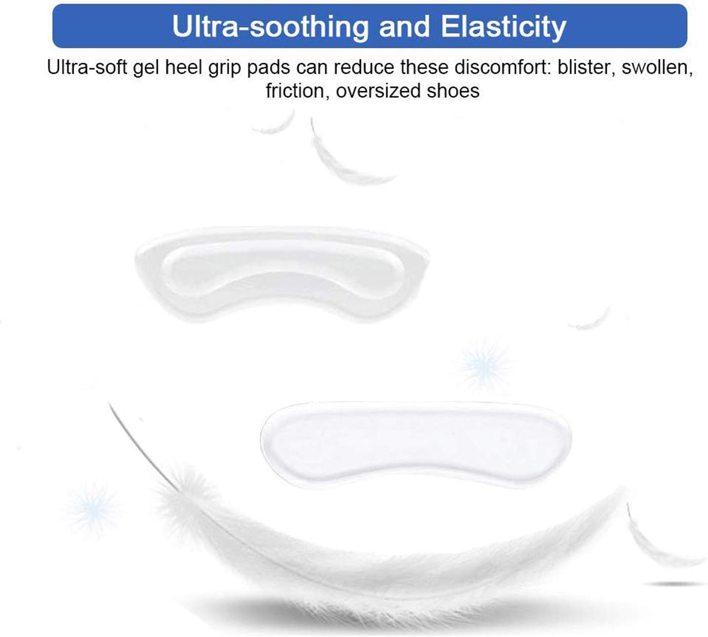 6 Pairs Heel Cushion Pads - Reusable Soft Shoe Pads & Self-Adhesive Foot Care Protector Grips Liners Loose Shoes - Heel Pain Relief Bunion Callus Blisters: Health & Personal Care
