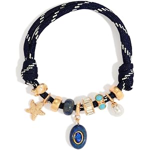 HUAYUNFANG Adjustable Rope Charms Bracelet for Women Boho Statement Jewelry | Rope Bracelets Paracord Bracelets Sea Shell Cha