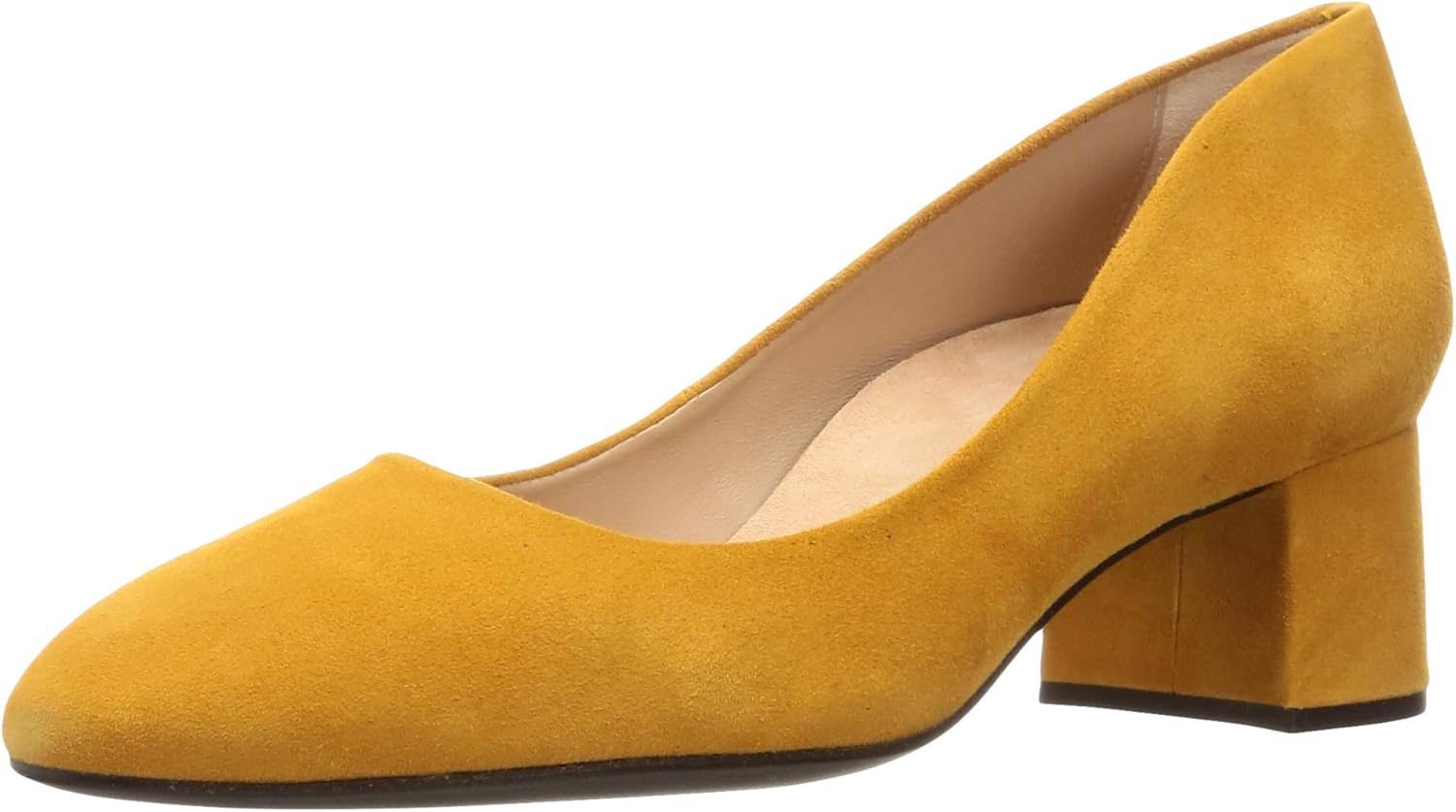 【ウニサ】ラウンドブロックヒールパンプス レディース LASIE_F19 マスタード