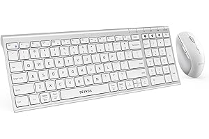 seenda Wireless Bluetooth Keyboard and Mouse Combo, COE401 Rechargeable Slim Keyboard Mouse, 3 Multi-Device Connection, Compa