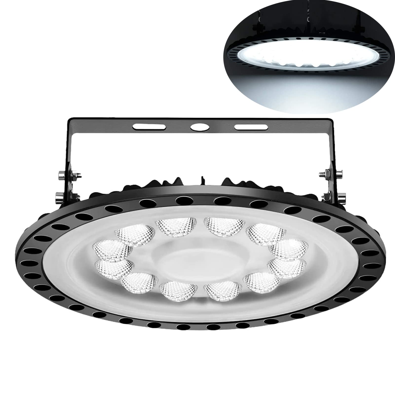 50W UFO LED High Bay Light,5000LM 6500K Cool White Led Workshop Light,Ultra Thin LED Warehouse Lighting,IP65 Waterproof Commercial Bay Lighting for Shop Factory Industrial Garage Lights Fixtures
