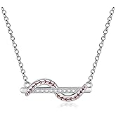 zaxsj Sterling Silver Baseball Necklace Sports 925 Baseball Pendant Necklace Jewelry Gifts for Women Ball Player Team Lovers