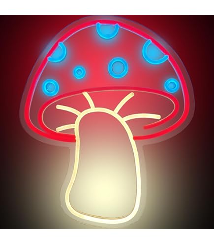 Dropship 1pc LED Neon Mushroom Cute Neon Sign, USB Powered Neon Signs Night Light, 3D Wall Art & Game Room Bedroom Living Room Decor Lamp Holiday Gift To Sell Online At A