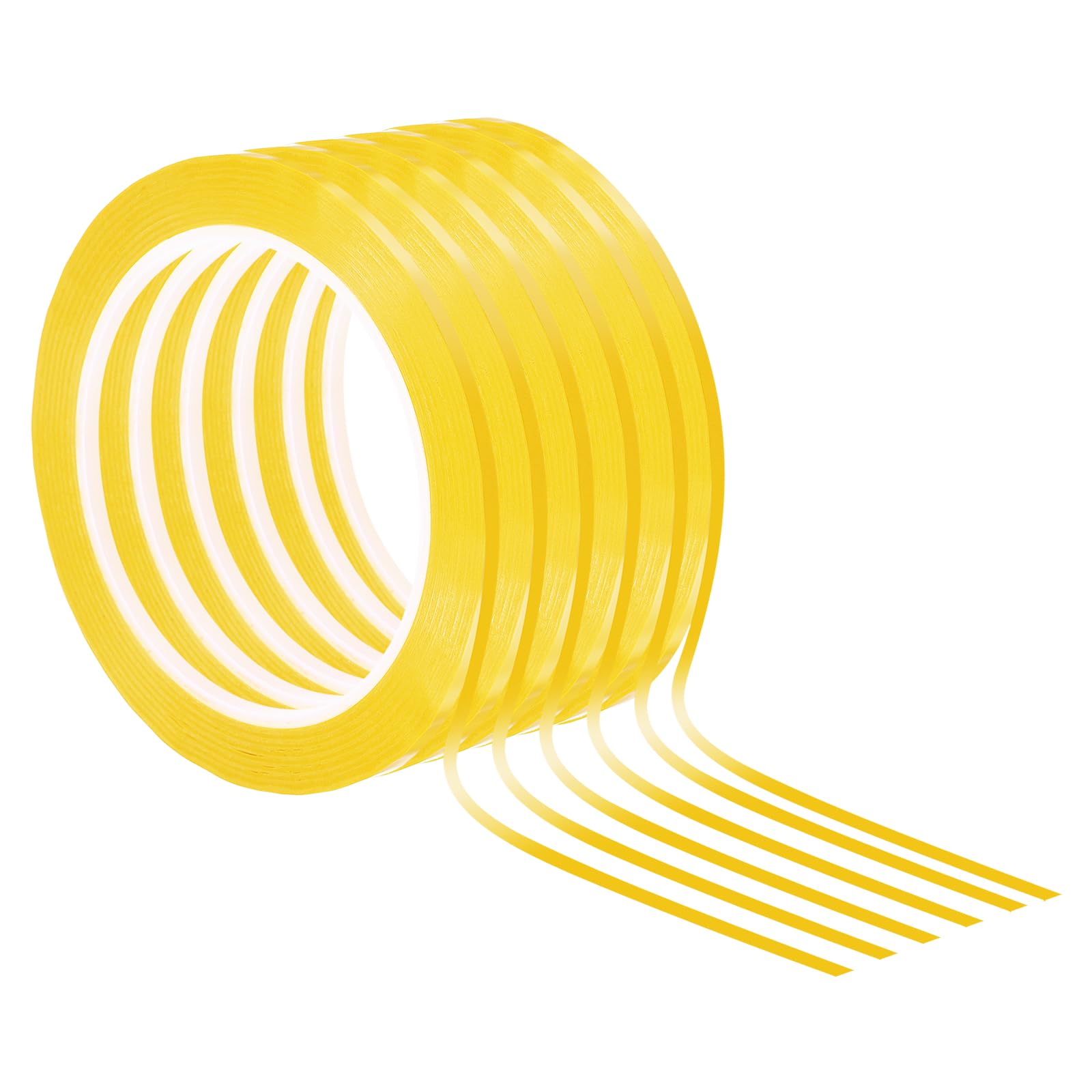 PATIKIL 1/8" Whiteboard Tape, 6 Pack Thin Dry Erase Tape for Graphic Chart Marking DIY Art, Dark Yellow