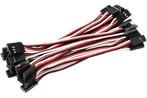 OliYin 20pcs 3.93inch 10cm 100mm Servo Extension Lead Wire Cable Male to Male KK MK MWC 26awg Servo Wire