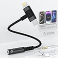 Lightning and USB C to 3.5mm Audio Adapter iphone Headphone Adapter 2-IN-1 iphone Aux adapter for Headphone Jack, Aux to USB C and Lightning Adapter for iPhone 15 14 13 ipad, Sanmsung, Pixel - Black