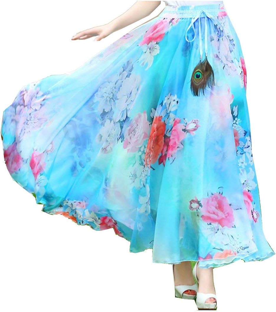 Ladies Maxi Skirt Swing Floral Skirt Summer Skirt Beach Skirt Feast Clothing Festive Pleated 