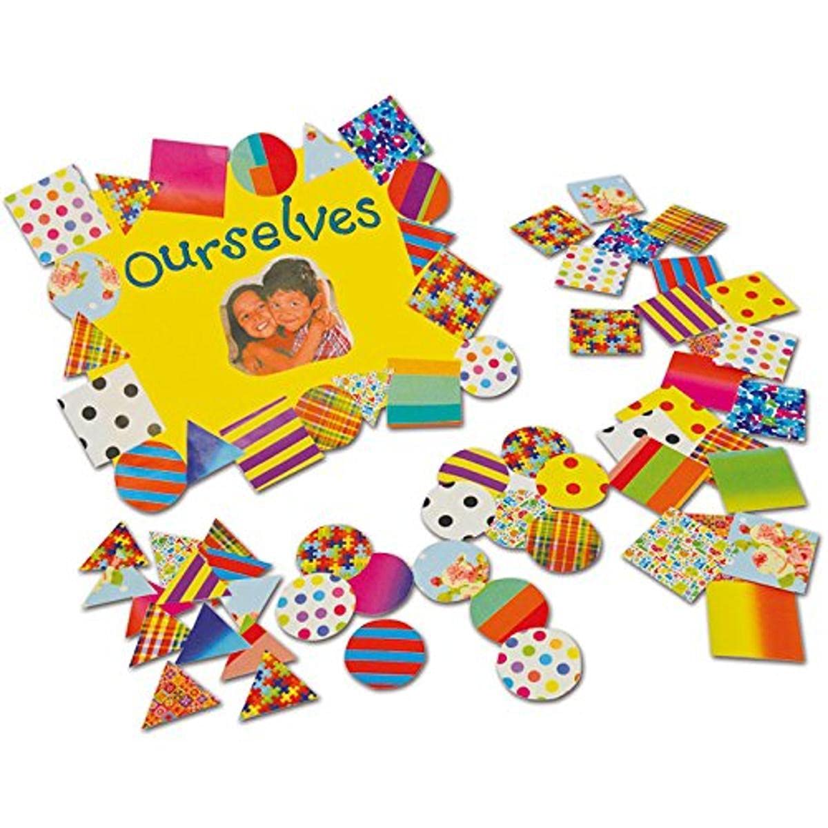 Springboard Pre-Cut Patterned Paper Mega Mosaics - Square, Triangle and Circle Mosaic Kits for Children - Arts and Crafts for Kids - Assorted Colours and Designs - Pack of 1000