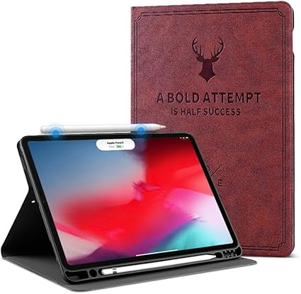 Amazon 秋モデル Ipad Air4 10 9インチケース 超薄型 軽量 オートスリープ 手帳型 スタンド機能 ブック型 鹿 おしゃれ 人気 鉛筆ホルダー付き Apple Pencilワイヤレス充電に対応 衝撃吸収 カッコいい Ipad Air4 10 9 ワインレッド Moogukadan