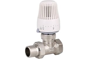Thermostatic Radiator Valve, DN20 Temperature Control Valve Floor Heating with Scale, 3/4Inch Adjustable Thermostatic Radiato