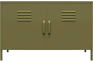 REALROOMS Shadwick 2 Door Wide Metal Locker Accent Storage Cabinet, Olive Green