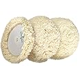Woolous 7 Inch Wool Buffing Pads – 3 Pack, 100% Natural Lamb Wool for Car, Boat, Truck & Motorcycle Polishing, Cutting & Compounding, Durable Hook & Loop Backing for Easy Attachment