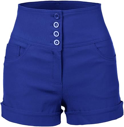 button up high waisted shorts