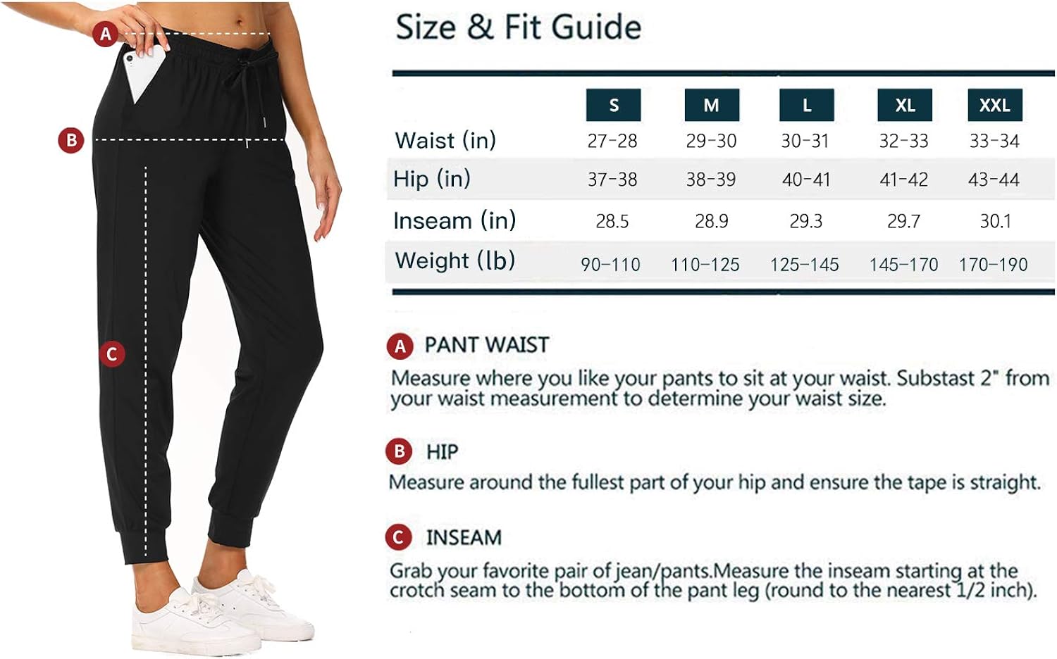 Houmous Joggers Pants Drawstring Active Yoga Sweatpants Workout Lounge Pants with 4 Pockets : Clothing