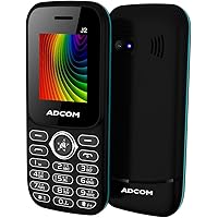 Adcom J2 Dual Sim Mobile Phone (1.8 inch Display, 1500 mAh Battery, Black/Blue)