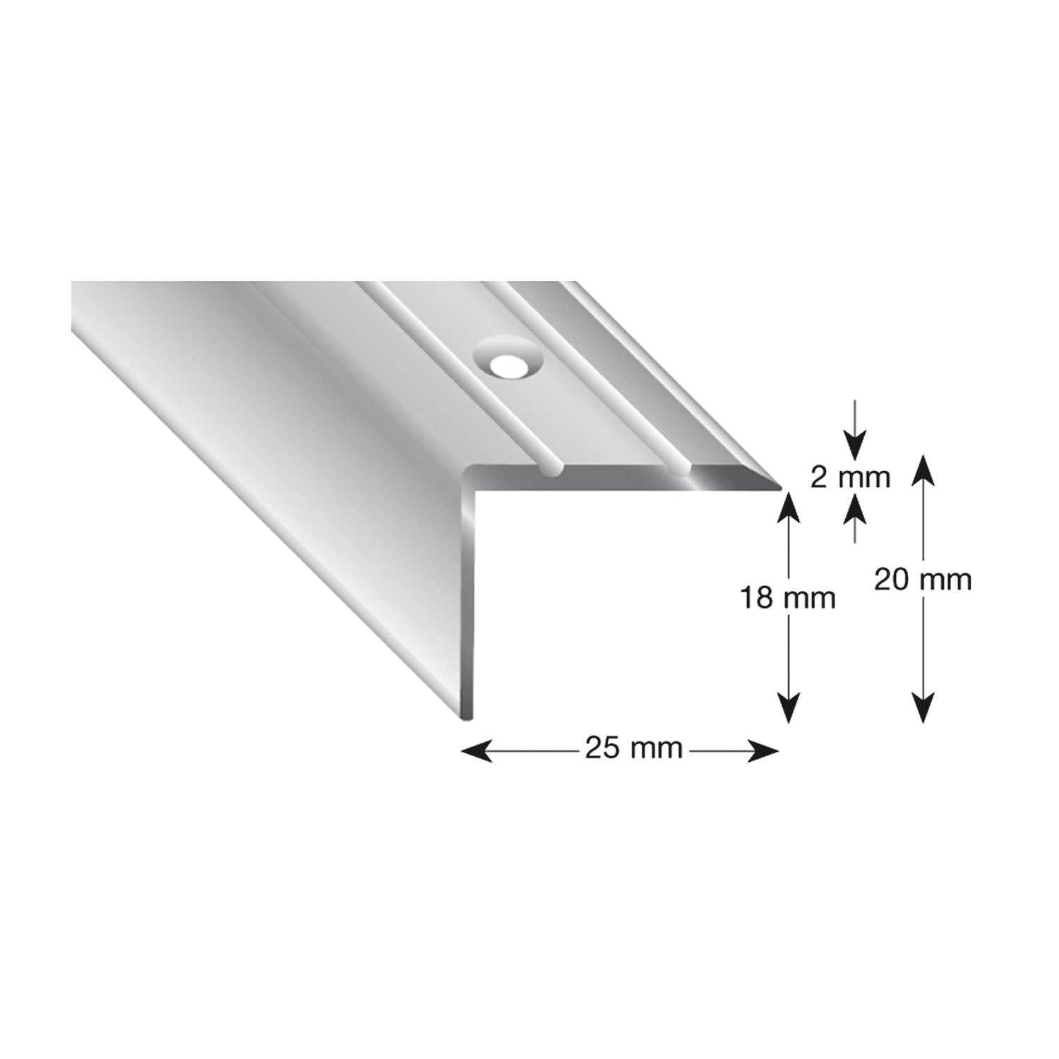 Kügele Staircase Angle Aluminium Anodised Bronze Perforated 25/20/1000 mm, 1 Piece, 105 A W 100