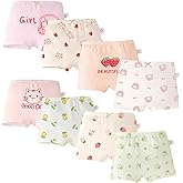 Tolmaiertu Little Girls Underwear Soft Breathable Cotton Panties with 8 Packs Toddler Panties Boyshorts 2-10 Years