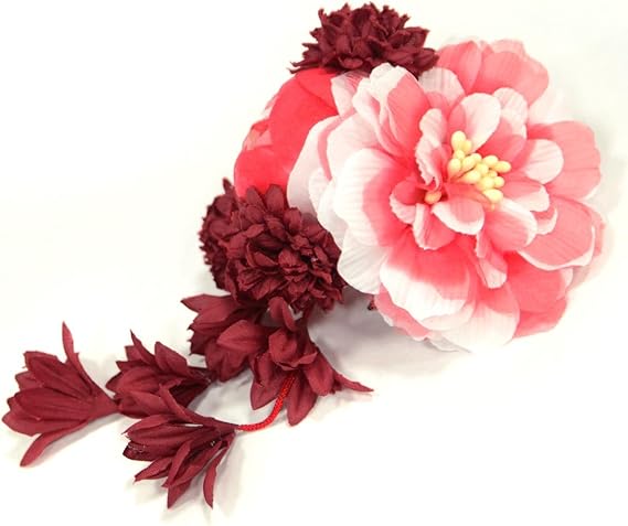 Amazon Co Jp 花髪飾り クリップ マリーブーケ 枝垂れ パステル6カラー 1 レッド 服 ファッション小物