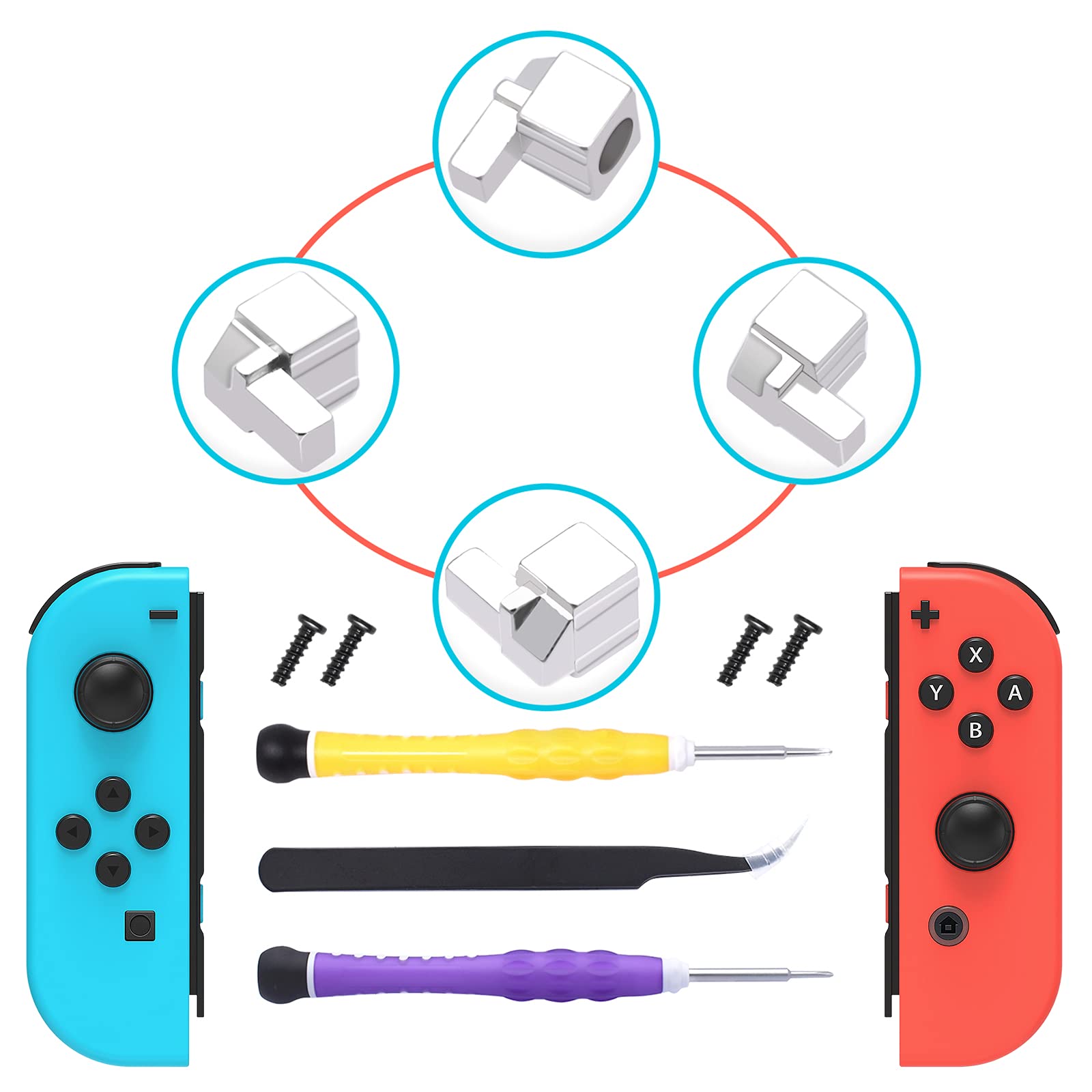 Photo 1 of [New Version]Replacement Latches Compatible with Switch/ Switch OLED JoyCon, Lock Buckles Repair Tool Kit Compatible with Switch JoyCons with Screwdrivers and Tweezer