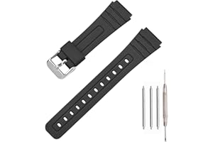 LDDAL TPU Watch Strap Compatible with Casio F-91W/F-84/F-94/F-105/F-108/A-158/A-168 Men's and Women's 18mm Watchbands Replacement