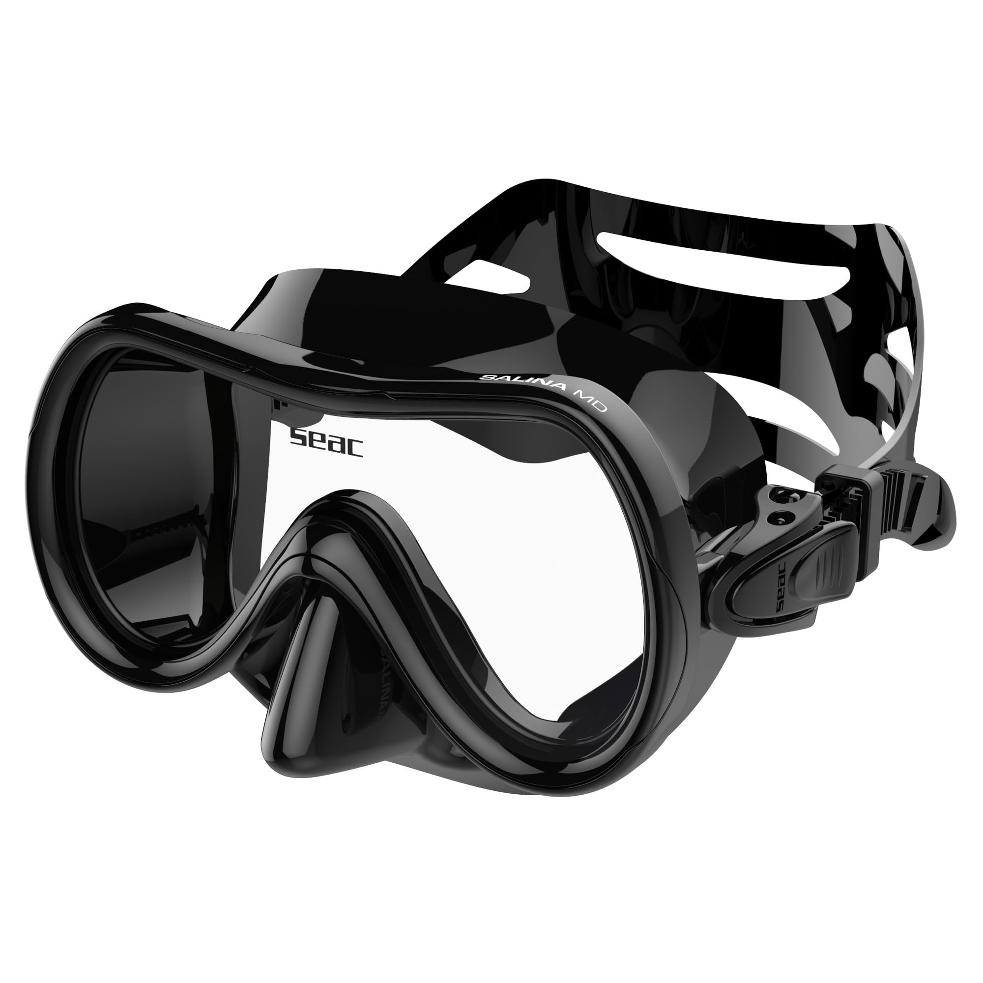Seac Salina MD SLT, Snorkel Mask with Hypoallergenic Siltra Mask Body and Mask Buckles with 2 Buttons