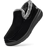 FitVille Extra Wide Men Slippers Slip-on House Slipper Non Slip Orthopedic Winter Shoes for Flat Feet Indoor &amp; Outdoor