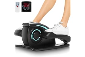 ANCHEER Under Desk Elliptical Machine, Ellipse Leg Exerciser for Seniors as Seen on TV Portable Leg Exerciser While Sitting with Massage Pedal/LCD Monitor/Remote Control