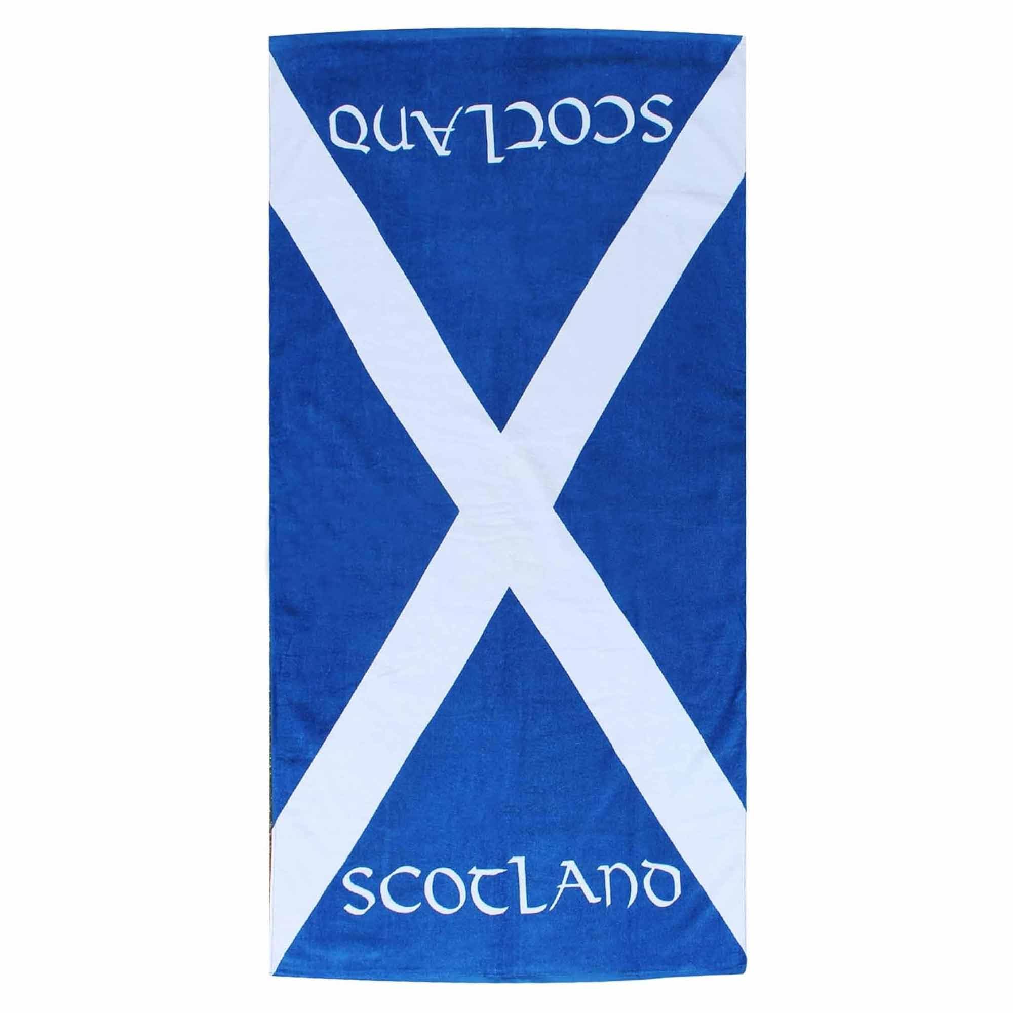 GIFTS 4 ALL Giant Scotland Saltire Beach & Bath Towel, 100% Cotton Scotland Holiday Beach Towel, Large Bath Towel for Scotland Sports Fans, Scotland Flag Beach Towel