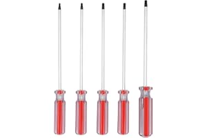 AKTOO T15 T20 T25 T27 T30 Torx Screwdriver Set, 6inch Magnetic Torx Driver Star Bit Screwdrivers for Computer Repairing, Automobile Tools and Home Appliances,5-Piece